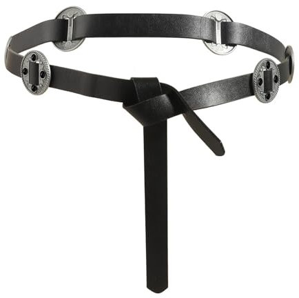 Morain Damen Retro Ethno Gürtel Vielseitiges Modeaccessoire Mit Geschnitzten Metalldekoren Verstellbarer Taillengürtel Aus PU Leder Vintage Stil