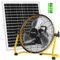 Roodike 12 Solar Rechargeable Floor Fan, 18000 mAh 20W Solar Powered Battery Operated Fans for Outdoor Garden Greenhouse Barn Stable Camping Garage Patio Air Circulation Cooling