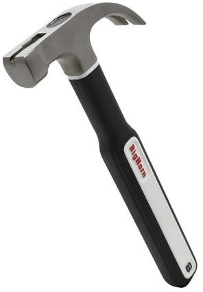 Big Horn 15153 8 Oz Mini Claw Hammer – Forged Steel Head with Smooth Face – Magnetic Nail Starter for One-Handed Use – Rubber Coated Comfort Grip – Trim, Woodworking, Cabinetry