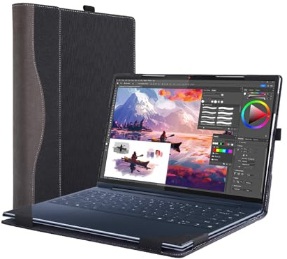 Forubar Laptop-Schutzhülle für Lenovo Yoga Slim 9i Gen 10 14 Zoll (35,6 cm), kompatibel mit Yoga 9 2-in-1 14ILL10 [Do Check Model] Notebook-Hülle, Computertasche, PU-Zubehör, Wärmeableitungsloch