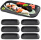 PORFOYO Dessertteller, Teller Schwarz, 6 Stück Schwarze Teller, Teller Schwarz Matt, Mezzeteller Schwarz für Fleisch, Antipasti, Sushi, Gericht Usw, 15,5 x 9,1x 1,8cm