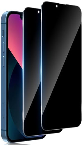 TUTUO Compatible with iPhone 16e 2025 / iPhone 13 Privacy Screen Protector, 2 Pack Anti-Spy Tempered Glass, 9H HD Clear Anti Peep Film, Case Friendly, Ultra Resistant