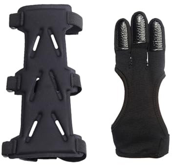 2Pcs Archery Arm Guards for Adults With Archery Finger Guard Forearm Protectors Forearm Guards Bow Arm Guard