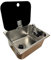 XENPER®KIT Fregadero Camper con Grifo 12V y Desagüe – Ideal para Kit Camper Furgoneta, Lavabo Caravana y Cocina Camper, Ideal para Muebles Camper (GRIFO EN EL LADO IZQUIERDO)