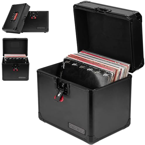Gator Cases ONYX Series Stackable Case for 50-70 12 Vinyl Records with Reccessed Twist Latches and Rubber-Gripped Handles (G-ONYX-VINYL-1270)