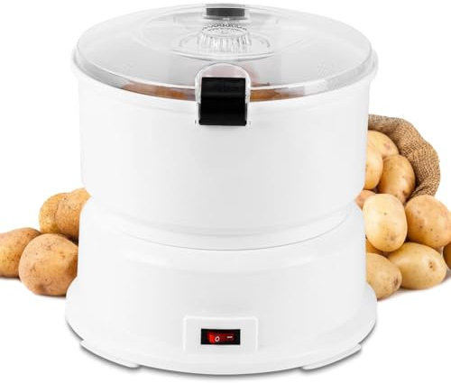 Vexorium 85W Electric Potato Peeler Machine with Container – 1KG Automatic Rumbler for Peeling Potatoes and Spin Drying Vegetables
