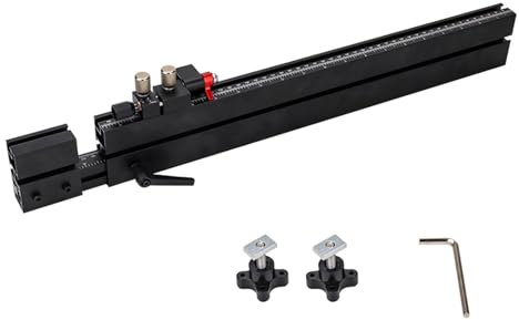 Pista a T in alluminio per la lavorazione del legno con doppia scala di misurazione Allineamento preciso Lunghezza regolabile Estensibile 22 a 37 T Track