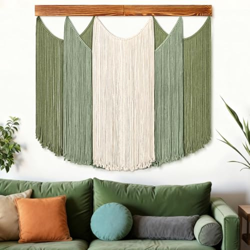 Dip-Dyed Macrame Wall Hanging Boho Woven Tapestry Macrame Wall Decor
