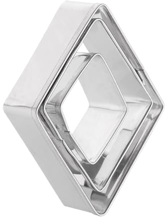 QUARKZMAN 3 Pz Forme Per biscotto A Rombo Diamante Set Misure Diverse Acciaio Inossidabile Forma Geometrica Per Pasta Fondant Torte biscotto