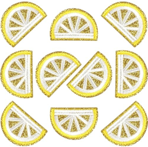 10pcs Lemon Slice Fabric Patches – Anime Cartoon Iron-On & Sew-On Patches for Clothes, Bags, Shoes, Hats & Home Decor