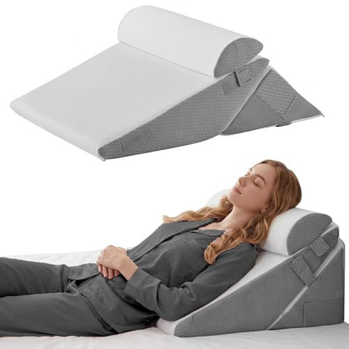 SeiriHelper 3PCS Set Höhenverstellbar 9''/12'' Orthopädische Keilkissen für Postoperative Unterstützung zur Linderung von Reflux, Rückenkissen, Lesekissen für Bett und Sofa
