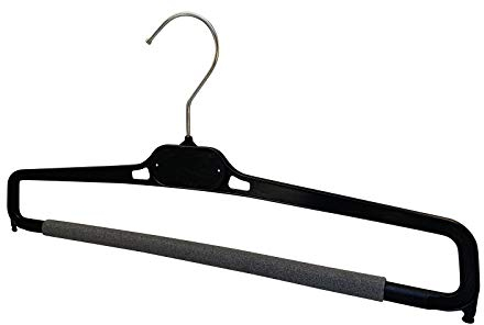 Kiroplast Grucce per Pantaloni Stock 30/50/100 Stampelle Porta Pantaloni Salvaspazio Appendini Plastica Spugna Antiscivolo 38cm (Nero, 30)