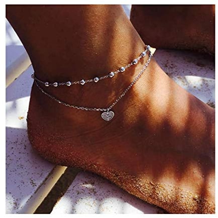 Edary fußkettchen für damen Silber muschelkette fußkette armband strass perlen fußkettchen für Frauen