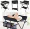 Mueble Cambiador Bebe Plegable y Portátil, Altura Ajustable, Bañera Cambiador con Patrón de Jirafa (Negro)