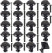20Pcs 30mm Black Cupboard Knobs and Handles - Mushroom Drawer Pull for Kitchen Cabinet, Furniture, Wardrobes, Bathroom, Bedroom - Round With 20 Screws