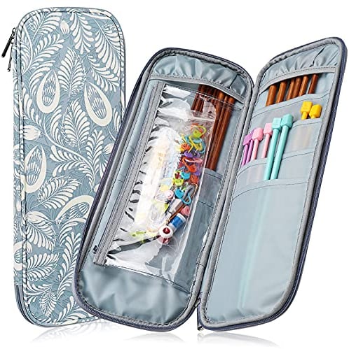 Coopay Circular Needle Case, Large Knitting Needles & Accessories Organizer - 14 Inch, 35cm Teal