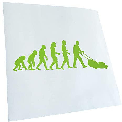 Kiwistar - Autoaufkleber - Grün - 20x7cm Evolution Rasenmäher - Heckscheibe Auto Aufkleber wetterfest für Kfz LKW Mofa Truck - Sticker außen selbstklebend Tuning Zubehör für Fenster Fahrzeug Scheibe