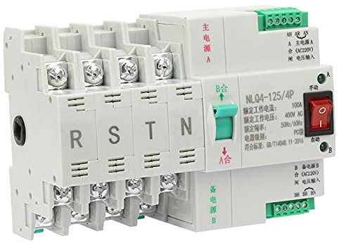 Automatischer Umschalter, 4P PC Ebene Dual Power Automatischer Umschalter AC 400V 63/80/100A Umschalter für Generatoren(100A)