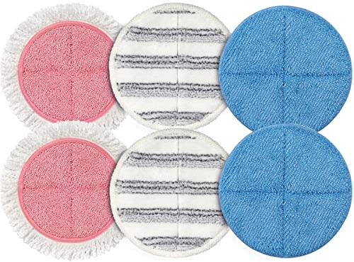 OGORI 6 Packung Ersatz Elektrischer Mopp Wischpads - Reinigungspads, Scrubby Pads und Wachsmop Pads