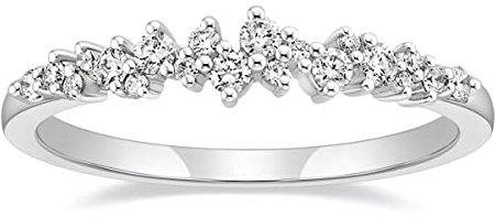 Titaniumcentral Ringe Damen Vorsteckring Schmal Schlicht Rosegold Gold Silber Zirkonia Verlobungsringe Eheringe Partnerringe (Silber,58 (18.5))
