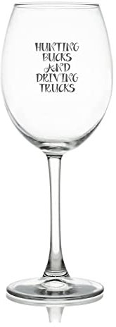 Verre à vin rouge gravé pour chasse et camions de conduite - Convient pour les pique-niques en plein air, les mariages, les voyages, les fêtes - 325 ml