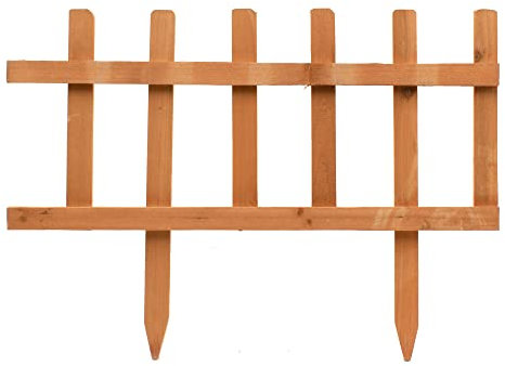 THE SECRET HOME - Valla de Madera para Jardín - Alto: 35 cm x Largo: 50 cm - Color Natural - Decoración y Protección para Jardín, Piscina, Terraza (Modelo 1)