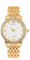 JewelryWe Uhren Damen Edelstahl Diamant: Glitzer Strass Analog Quarz Armbanduhr Partner Freundschaft Uhr mit Gold Edelstahl Armband Geschenk für Frauen Mädchen