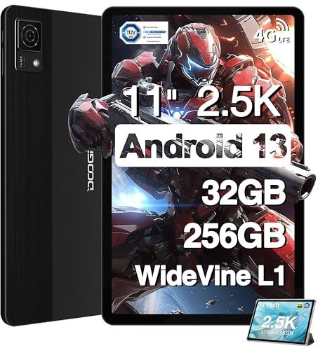 DOOGEE T30 Ultra Tablet 11 Pollici, 2.5K Display, Helio G99 Octa-Core 2.2 GHz, 32GB + 256GB (2TB TF), Android 13 Tablet 2560x1600 FHD+, 16+8MP, 8580mAh Tablet, 2.4G/5G WiFi, Widevine L1