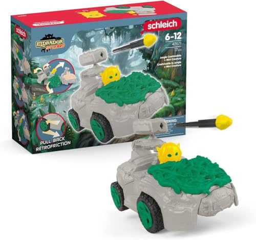 Schleich ELDRADOR | Dschungel-Crashmobil mit Mini Cretaure 42671 | 17 Teile | Spielset ab 6 Jahren | Set mit Figuren, vielen Funktionen und zahlreichem Zubehör
