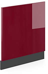 Vicco Frontblende R-Line, Geschirrspüler Fronttür, Rot/Anthrazit, 60 cm ohne Arbeitsplatte