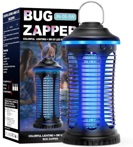 Lampe Anti Moustique, 4000 mAh Portable Rechargeable par USB Tueur D'Insectes, Piège à Mouches Électrique 2000V Piège Lumineux LED, Extérieur et Intérieur pour la Maison, Cuisine, Jardin, Camping