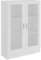 Homgoday Vitrine Schrank, Bücherregal mit Glastüren, freistehender Vitrine, Aufbewahrungsschrank für Wohnzimmer, Büro, Sideboard mit Regal, Weiß, 82,5 x 30,5 x 115 cm, Holzwerkstoff