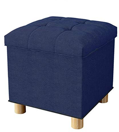 Schuhhocker Praktischer Aufbewahrungshocker Ottomane Gepolsterte Fußstütze Hochelastische Schwammfüllung Einzelner Fußhockersitz mit Vier Massivholzfüßen,Abnehmbarer Deckel