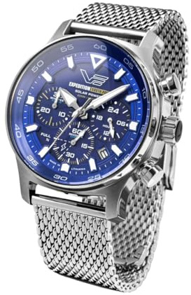 Vostok Europe Herrenuhr Expedition South Pole Chronograph Stahl/Blau