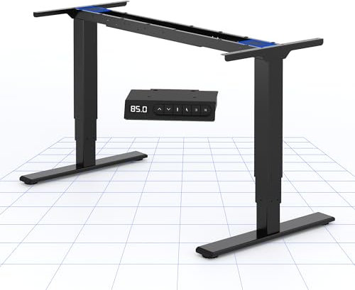 FLEXISPOT Höhenverstellbares Schreibtischgestell, elektrisch, mit 2 starken Motoren, 3-Fach-Teleskop, Memory-Steuerung, USB-Ladefunktion & Anti-Kollisionssystem (Plus Schwarz)
