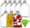 MEETOZ Glass Flask Bottles,with Silver Screw Caps Airtight Glass Bottles,Reusable Empty Glass Bottles for Gin, Wine, Vinegar, Homemade Beverages, Sauces, Décor (8Pack-200ml)