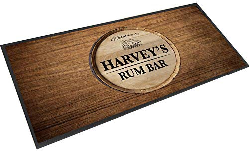 personnalisé Rum Bar Wood Noir Barre Tapis de couloir Tapis de comptoir
