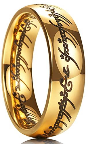 King Will 7mm Gold Titanium Rings Wedding Band for Men Women Comfort Fit High Polished 7.5