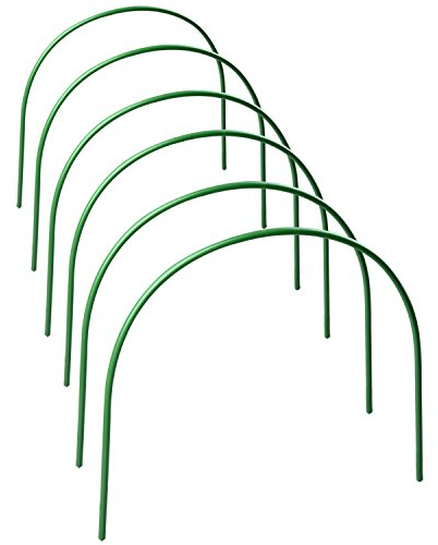 happyshop18 Greenhouse Hoops, Grow Tunnel 4ft Long 40 x 50cm Steel with Plastic Coated Support Garden Hoops for Greenhouse, 6 Pack
