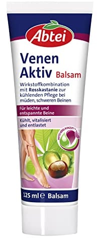 Abtei Venen Aktiv Balsam - Wirkstoffkombination mit Rosskastanie - kühlende Pflege bei müden, schweren Beinen - kühlt, vitalisiert und entlastet - 125 ml