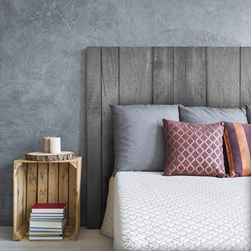 MEGADECOR DECORATE YOUR HOME Kopfteil Bett PVC Dekorative Wirtschaft Textur Holz Grau Tische Verschiedene Maßnahmen (200 cm x 60 cm)