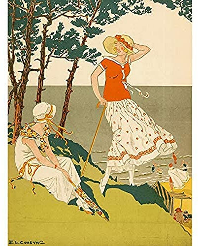 Cousyn Louvre Fashion Ladies Shops Werbung Kunstdruck Leinwand Premium Wanddekoration Poster Wandbild
