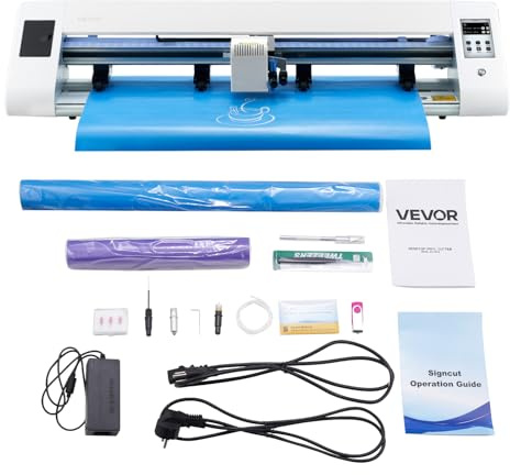 VEVOR Macchina da Taglio per Vinile con Rilevamento Automatico dei Bordi, Spessore Taglio 1 mm Larghezza max. 720mm, Taglierina per Vinile con 2 Tipi di Lame per Creazione Fai da te