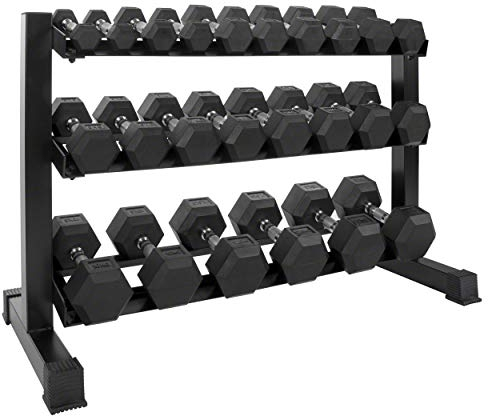 Kompakthantel-Ständer-Set mit 12 Paar Hex Hanteln, 1-15 kg, LxBxH 119x50x76 cm