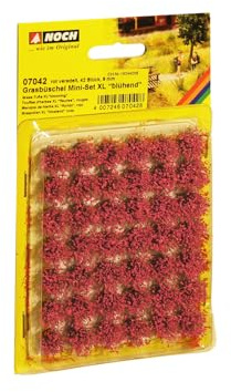 NOCH Grasbüschel Mini-Set XL „blühend“, Modellbau Pflanzendekoration für realistische Vegetation und kreativ Basteln