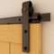 CCJH Kit de ferrure de porte coulissante 224 cm (7,5 pieds) Noir pour porte coulissante en bois unique