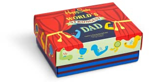 Happy Socks Lustige Feiertagsstile für Männer und Frauen – Geschenkbox-Sets zum Vatertag, Valentinstag (DE/NL/SE/PL, Numerisch, 36, 40, Regular, Regular, Father's Day 3-Pack)