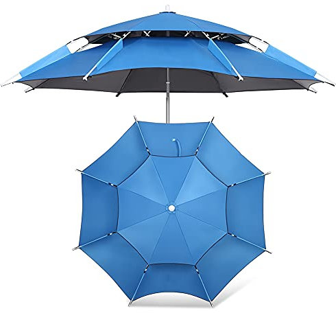 CYY Parasol de Pêche Rond Parasol Extérieur-Réglable en Hauteur,pour Terrasse Balcon Plage Piscine,Parasol de Jardin Imperméable de 2.0m avec Mécanisme D'inclinaison