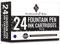 Wordsworth & Black 24 Pack Fountain Pen Ink Refills - Set of 24 Blue Ink Cartridges - International Standard Size - Length APPR 2.3 - Base Diameter APPR 0.24 - Disposable and Generic