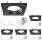 ledscom.de 5 Stück Deckeneinbaurahmen RIR Einbaurahmen schwarz matt eckig (LED/Halogen/GU10/MR16/PAR16/50mm) inkl. GU10 Fassung